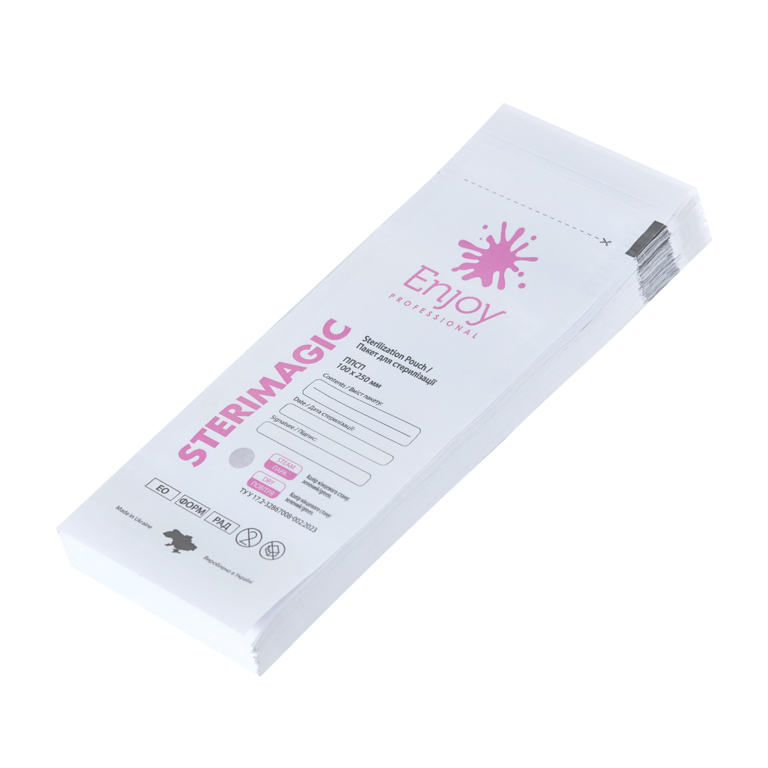 Пакет для стерилізації паперовий білий ППСП-Б 150Х250 мм (100 шт/пак)"Enjoy-professional" - "SteriMagiс"